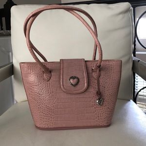 Brighton vintage pink croc embossed tote bag